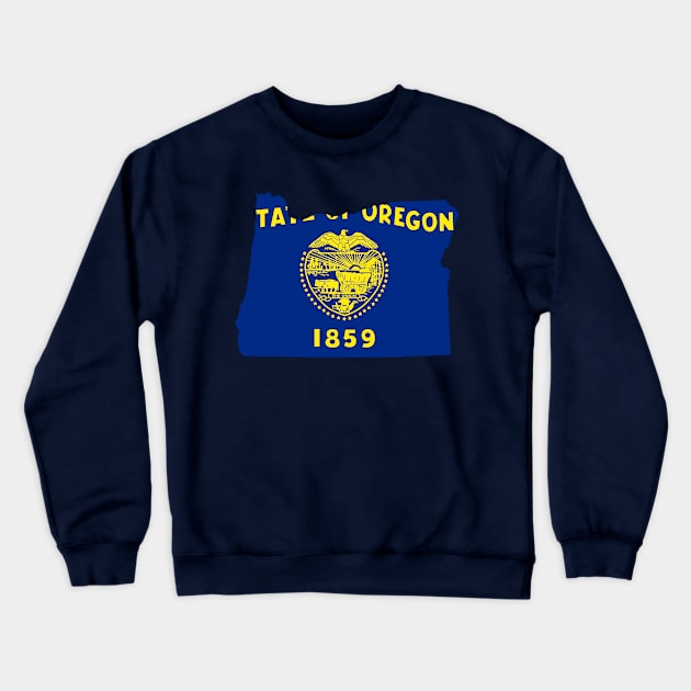 Oregon Flag Map Crewneck Sweatshirt by Historia